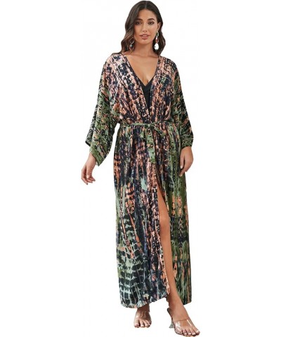 Kimonos for Women Duster Kimono Beach Boho Kimono Beach Cover up bathing suit cover up 821-14 $14.40 Robes