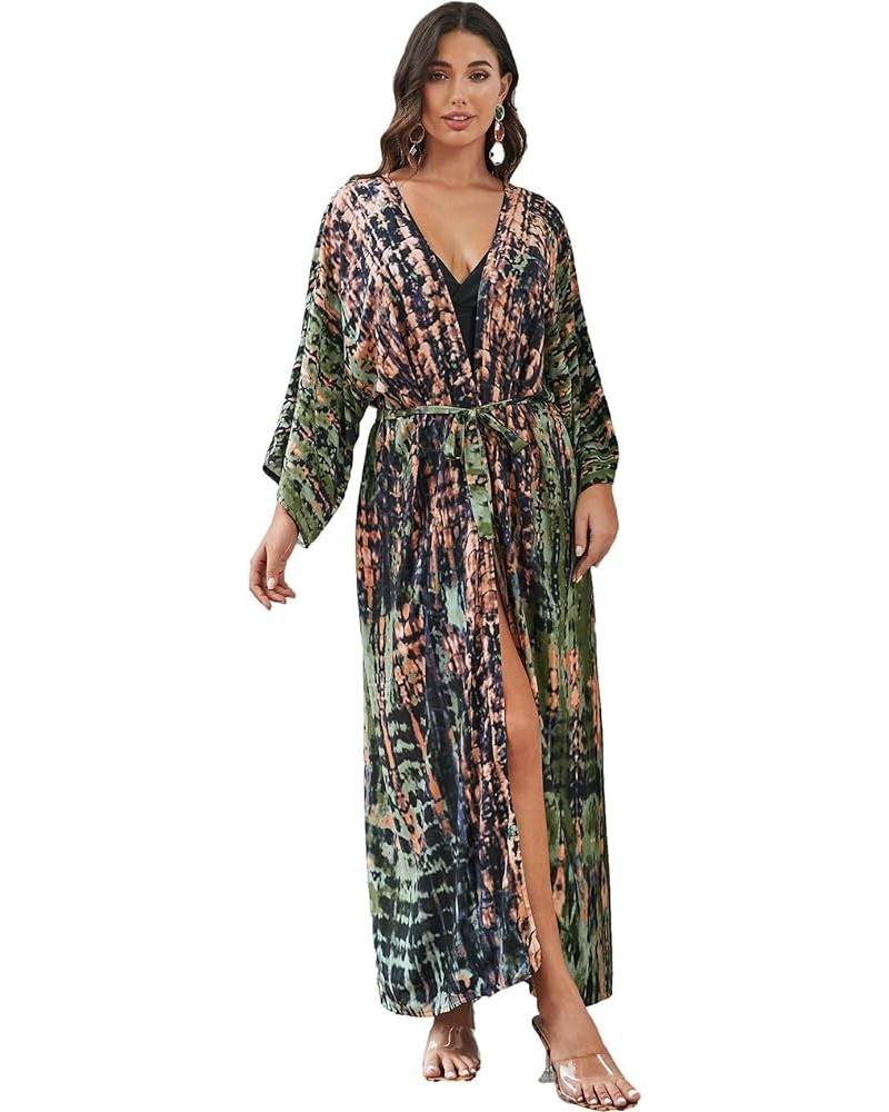 Kimonos for Women Duster Kimono Beach Boho Kimono Beach Cover up bathing suit cover up 821-14 $14.40 Robes