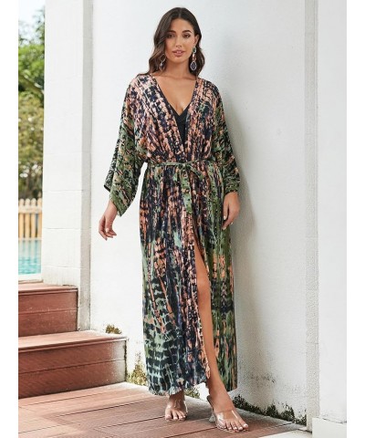 Kimonos for Women Duster Kimono Beach Boho Kimono Beach Cover up bathing suit cover up 821-14 $14.40 Robes