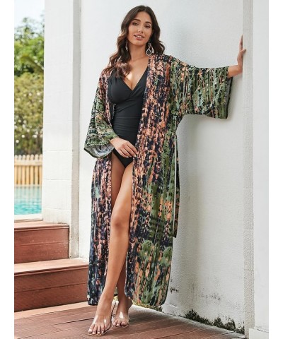 Kimonos for Women Duster Kimono Beach Boho Kimono Beach Cover up bathing suit cover up 821-14 $14.40 Robes