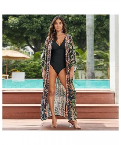 Kimonos for Women Duster Kimono Beach Boho Kimono Beach Cover up bathing suit cover up 821-14 $14.40 Robes