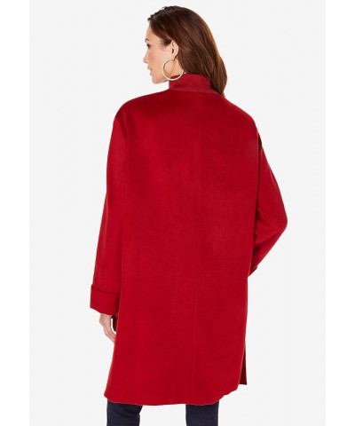 Women's Plus Size A-Line Driving Coat Deep Crimson $64.38 Coats