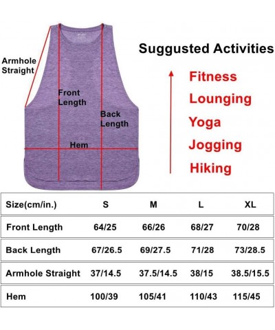 Athletic Women Tank Tops Loose Fit Activewear Workout Clothes Sports Running Yoga Tops Cotton Shirts Purple $9.75 Activewear