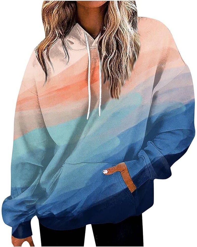 Women's Fall Fashion 2023 Hoodies Daily Versatile Crewneck Sweatshirts Long Sleeve Gradient Top Sweatshirts, S-5XL 2-beige $1...