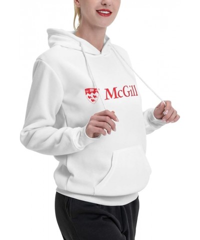 Mcgill University Womens Casual Hoodies Pullover Tops Drawstring Long Sleeve Sweatshirts White $14.26 Hoodies & Sweatshirts