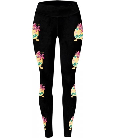 Easter Day Tummy Control Leggings for Women Casual Rabbit Colorful Eggs Print Workout Leggings Trendy Yoga Pants G01-yellow $...