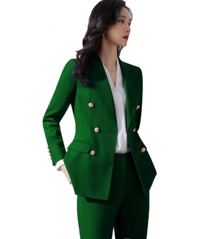 Women' Suit 2 Piece Double Breasted Blazer Pants Suit Set for Wedding Business Pantsuit for Work Red $28.49 Suits