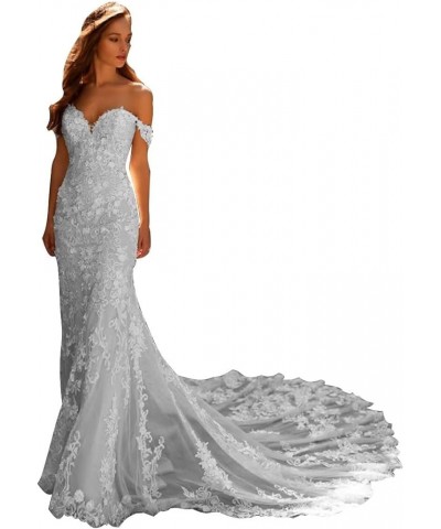 Mermaid Wedding Dresses for Bride 2023 Ball Gown Lace Bridal Dress for Women with Sleeves Cd-j-white $56.20 Dresses