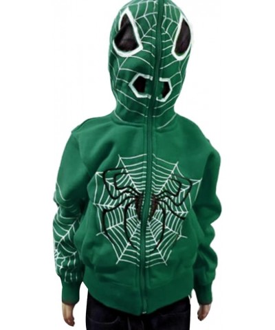 Women Y2K Spider Web Hoodies Goth Harajuku Punk Jacket Fall Streetwear Oversized Vintage Graphic Full Zip Up Hoodie Green $11...