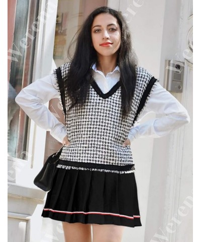 Womens Pleated Skirt High Waisted Skater Tennis Skirt with Shorts School A-line Mini Skirt 3 Black Stripe $13.20 Activewear