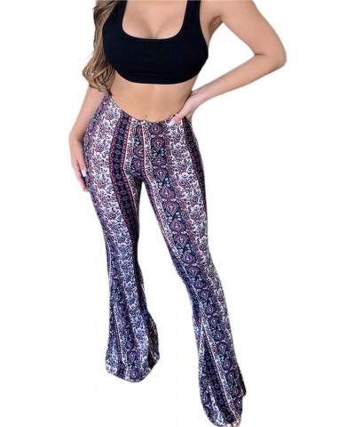 Summer Women Sexy High Waist Full Length Pants Trousers Flared Wide Pants Legs Bell Bottom Boho Palazzo Long Pants A Purple $...