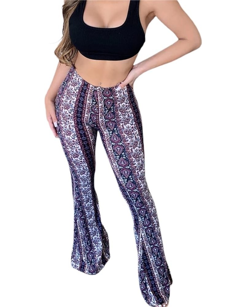 Summer Women Sexy High Waist Full Length Pants Trousers Flared Wide Pants Legs Bell Bottom Boho Palazzo Long Pants A Purple $...