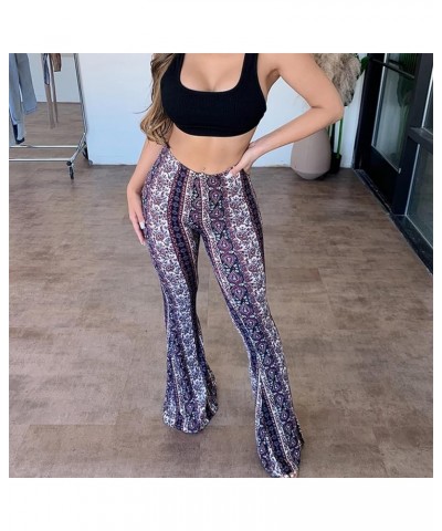 Summer Women Sexy High Waist Full Length Pants Trousers Flared Wide Pants Legs Bell Bottom Boho Palazzo Long Pants A Purple $...