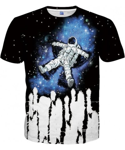 Unisex 3D Print Shirts Colorful Space Graphic Tees for Men Women Teens Dr-black $9.66 T-Shirts