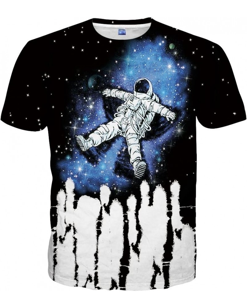 Unisex 3D Print Shirts Colorful Space Graphic Tees for Men Women Teens Dr-black $9.66 T-Shirts