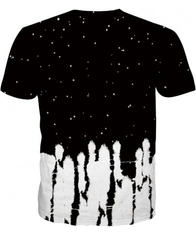 Unisex 3D Print Shirts Colorful Space Graphic Tees for Men Women Teens Dr-black $9.66 T-Shirts