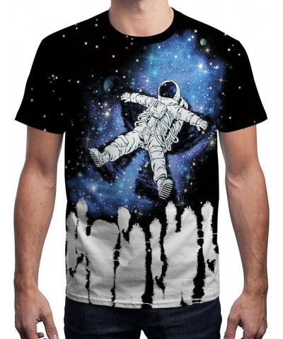 Unisex 3D Print Shirts Colorful Space Graphic Tees for Men Women Teens Dr-black $9.66 T-Shirts