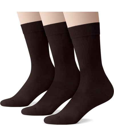 Women's Lightweight Soft Cotton Thin Dress Socks Crew Business Casual,3 Pairs Brown $11.11 Socks