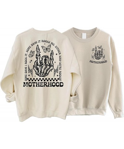 Store Motherhood Some Days I Rock It Some Days It Rocks Me Sweatshirt 2 Side, Retro Rock Funny Mom Sweater Sand $22.39 Others