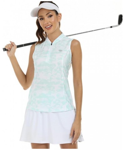 Women's Sleeveless Tennis Shirt Golf Shirts for Women Quick Dry Pickleball Shirts UPF 50+ Sportswear T-Shirts with Zipper Ae-...