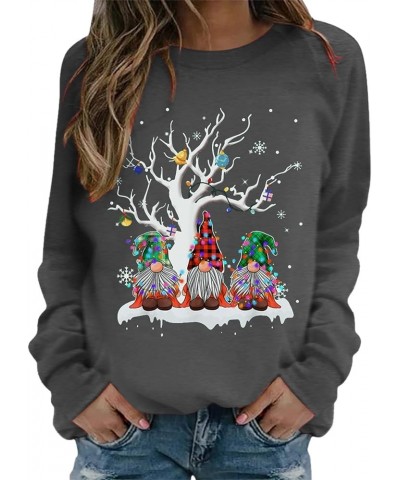 Merry Christmas Sweatshirt for Women Cute Red Wine Glass With Santa Hat Xmas Graphic Hoodies 2023 Trendy Crew Neck Tops Dark ...