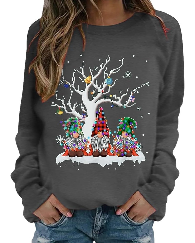 Merry Christmas Sweatshirt for Women Cute Red Wine Glass With Santa Hat Xmas Graphic Hoodies 2023 Trendy Crew Neck Tops Dark ...