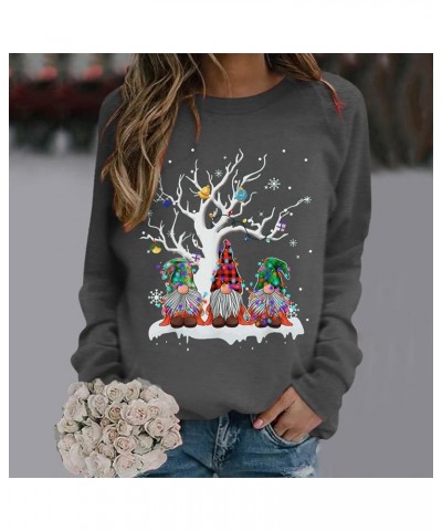 Merry Christmas Sweatshirt for Women Cute Red Wine Glass With Santa Hat Xmas Graphic Hoodies 2023 Trendy Crew Neck Tops Dark ...