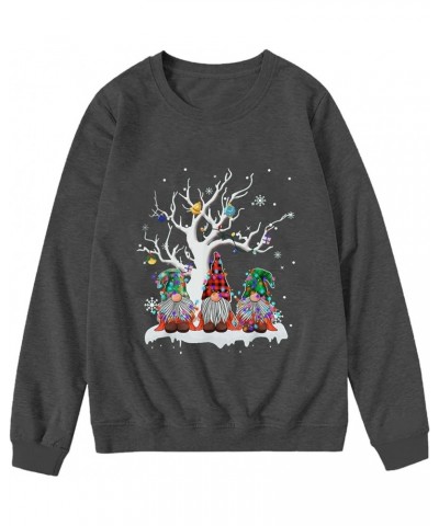 Merry Christmas Sweatshirt for Women Cute Red Wine Glass With Santa Hat Xmas Graphic Hoodies 2023 Trendy Crew Neck Tops Dark ...