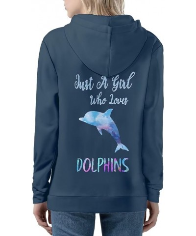 Lightweight Zip-Up Hoodie for Women with Drawstring Hood Long Sleeve Full Zipper Sweatshirts Dolphin $23.00 Hoodies & Sweatsh...