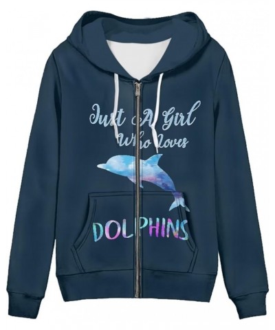 Lightweight Zip-Up Hoodie for Women with Drawstring Hood Long Sleeve Full Zipper Sweatshirts Dolphin $23.00 Hoodies & Sweatsh...