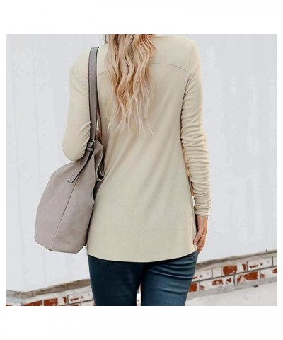 Womens Casual Lightweight Long Sleeve Cardigan Soft Solid Color Open Front Knit Draped Sweaters Outwear with Pockets I- Beige...