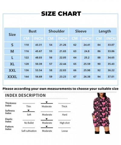 Women's Hooded Sweatshirt Lightweight Long Sleeve Pullover Heart Print Hoodie Dress with Pockets 04-watermelon Red $8.82 Hood...