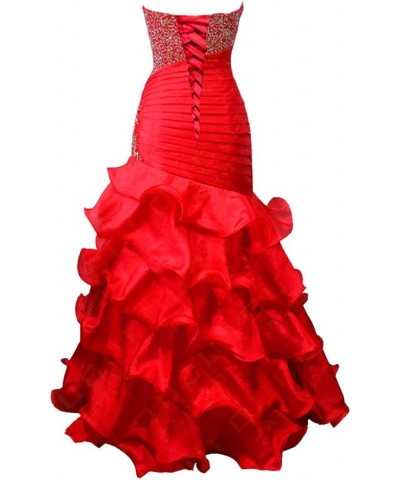 Beaded Sequins Mermaid Ruffles Long Formal Prom Dress Evening Gown Fuchsia US 14 2 Turquoise Blue $63.45 Dresses