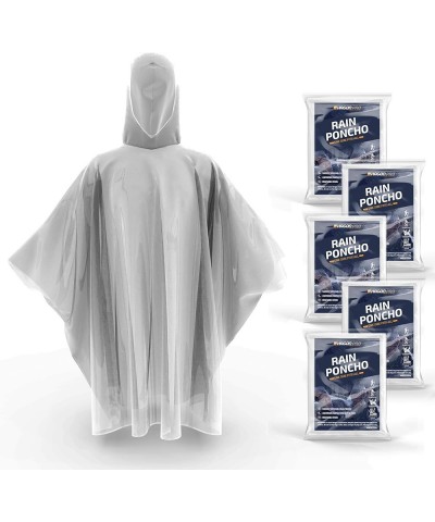 Disposable Rain Ponchos for Adults (5 Pack) Clear $10.25 Coats