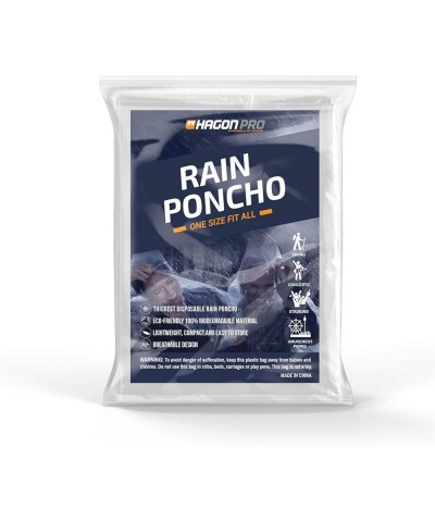 Disposable Rain Ponchos for Adults (5 Pack) Clear $10.25 Coats