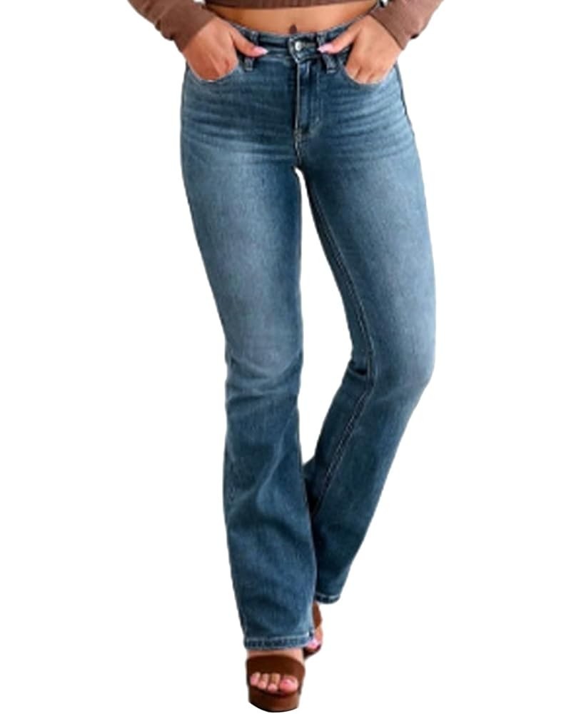 Tummy Control Bootcut Jeans for Women, High Waisted Flare Bell Bottom Jeans,Comfort Stretchy Denim Pants Blue(nine Points) $1...