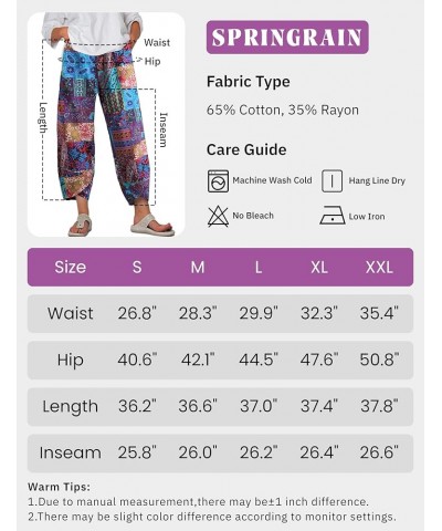 Women's Capri Pants Casual Summer Cotton Cropped Tulip Pants Lounge Pants Trousers Flower $12.30 Pants