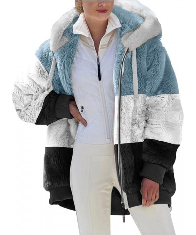 Winter Coats for Women 2024, Women's Fuzzy Fleece Jackets with Hooded Full Zip Up Warm Plush Outwear Jacket Zip Hoodies for W...