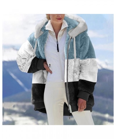 Winter Coats for Women 2024, Women's Fuzzy Fleece Jackets with Hooded Full Zip Up Warm Plush Outwear Jacket Zip Hoodies for W...