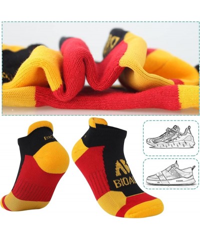 Womens Running Socks Low Cut-6 Pairs Cotton Cushioned Athletic Socks with Tab Arch Support Six Pairs(rose Red*2+blue*2+yellow...