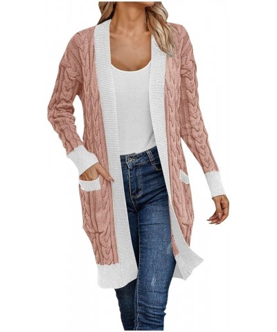 Cardigan Sweaters For Women,Women'S Solid Open Front Long Sleeve Chunky Knit Cardigans Sweater With Pockets Jackets Pink $22....