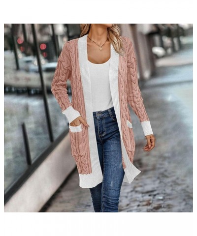 Cardigan Sweaters For Women,Women'S Solid Open Front Long Sleeve Chunky Knit Cardigans Sweater With Pockets Jackets Pink $22....