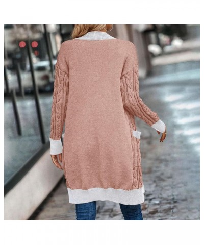 Cardigan Sweaters For Women,Women'S Solid Open Front Long Sleeve Chunky Knit Cardigans Sweater With Pockets Jackets Pink $22....