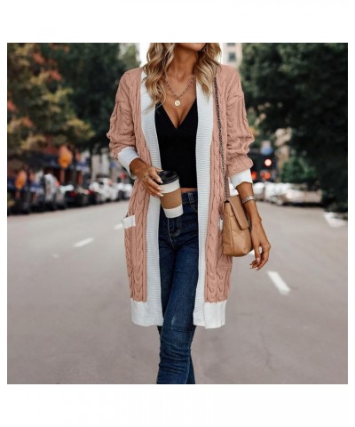 Cardigan Sweaters For Women,Women'S Solid Open Front Long Sleeve Chunky Knit Cardigans Sweater With Pockets Jackets Pink $22....