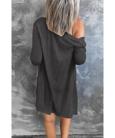 Women's Lightweight Open Front Cardigans Button Down Long Sleeve Cardigan Outwear Dark Grey $13.36 Sweaters