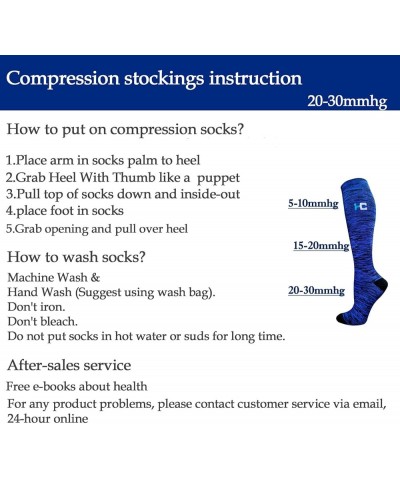 Graduated Medical Compression Socks for Women&Men Circulation Recovery-Knee High Supports Running Socks Multicoloured 1ab Sma...