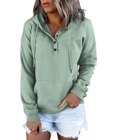 Womens Hoodie Fall Button Collar Fashion Hoodies & Sweatshirts Long Sleeve Drawstring Pockets Pullover Hoodie Clothes J49-min...