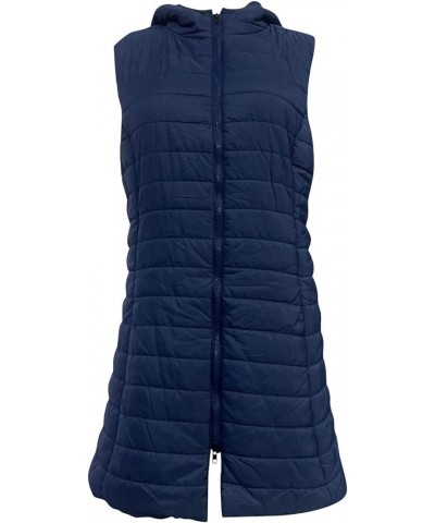 Jackets For Women Fall Winter 2022 Casual Loose Light Down Vest Coats Solid Sleeveless Zip Up Hoodies With Pockets A Navy $15...