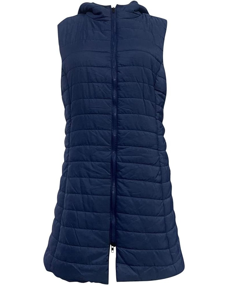 Jackets For Women Fall Winter 2022 Casual Loose Light Down Vest Coats Solid Sleeveless Zip Up Hoodies With Pockets A Navy $15...