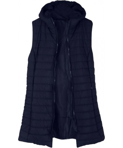 Jackets For Women Fall Winter 2022 Casual Loose Light Down Vest Coats Solid Sleeveless Zip Up Hoodies With Pockets A Navy $15...